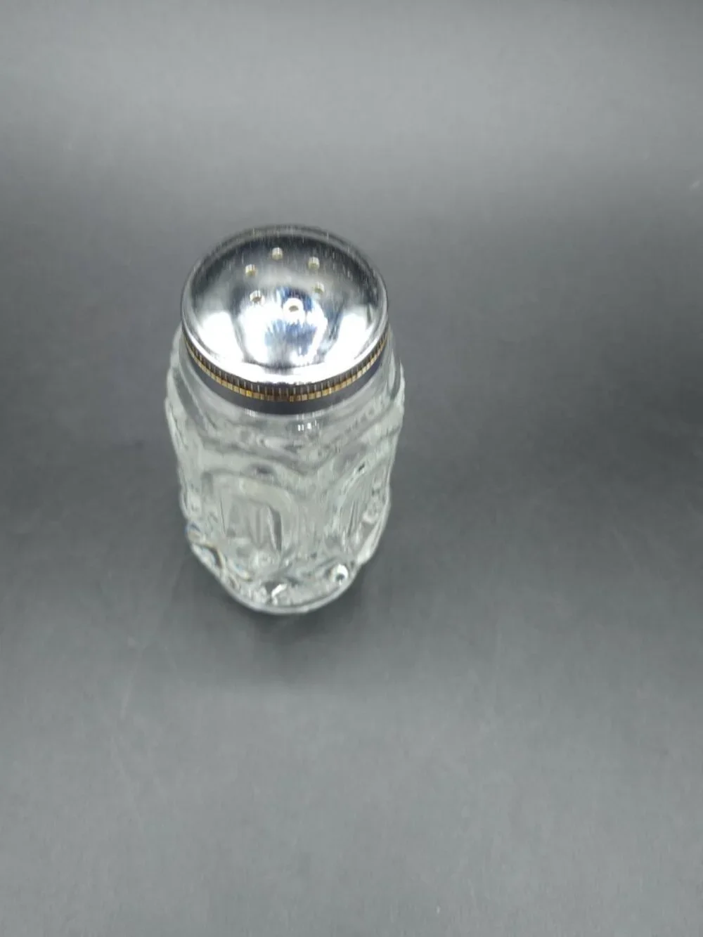 Vintage Moon and Star Pattern Clear Glass Salt or Pepper Shaker only One
